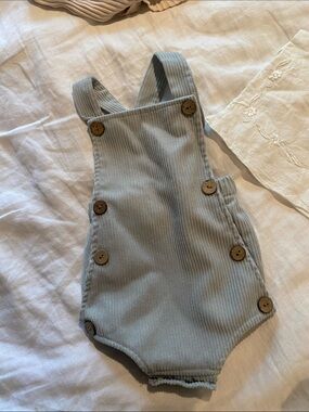 Powder blue corduroy romper